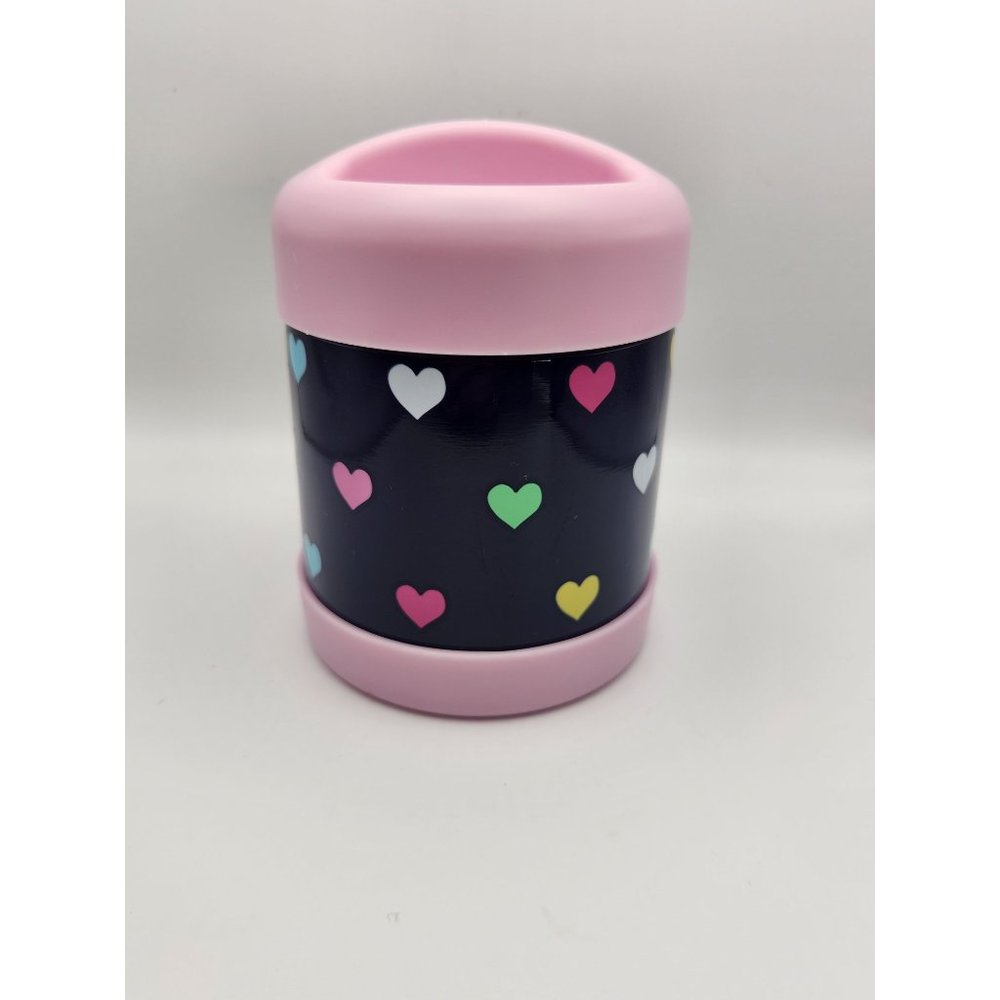 Pottery Barn Kids Mackenzie Navy Pink Multi-Heart Hot/Cold Thermos 10oz